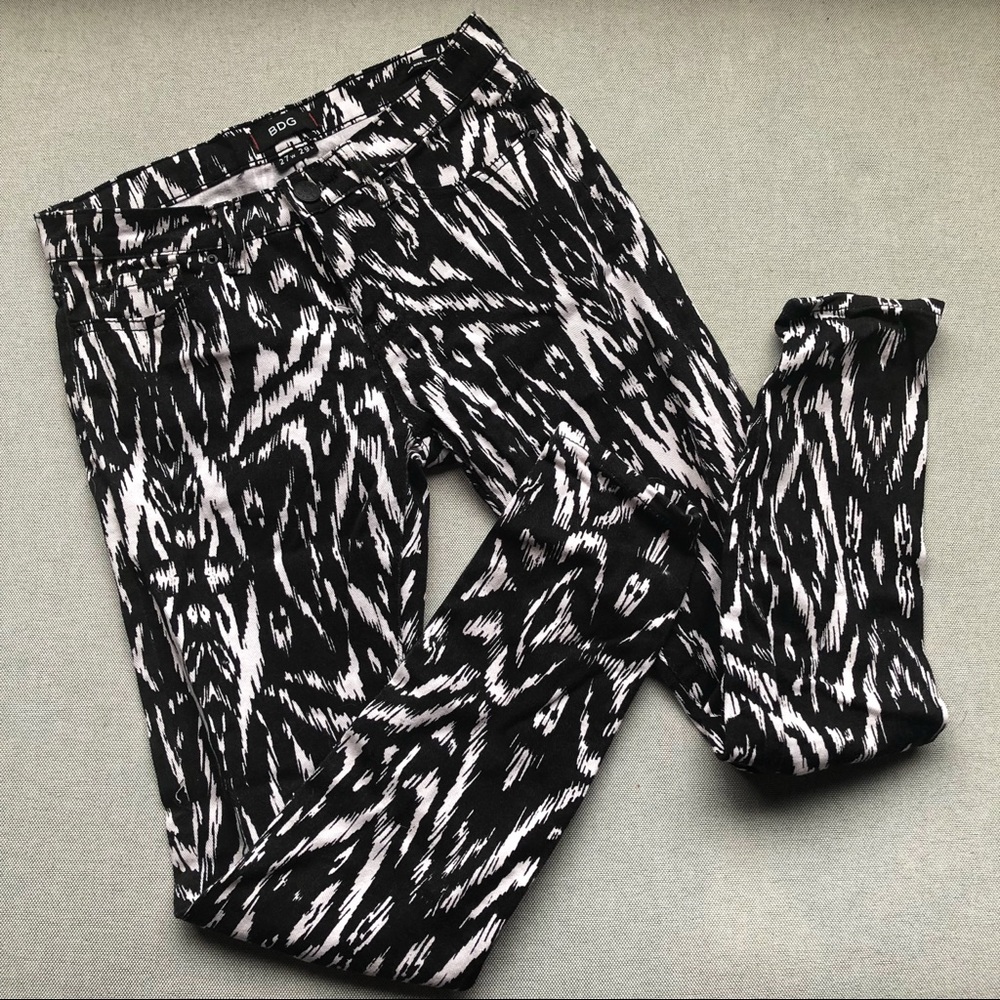BDG Black / White Mid Rise Jeans